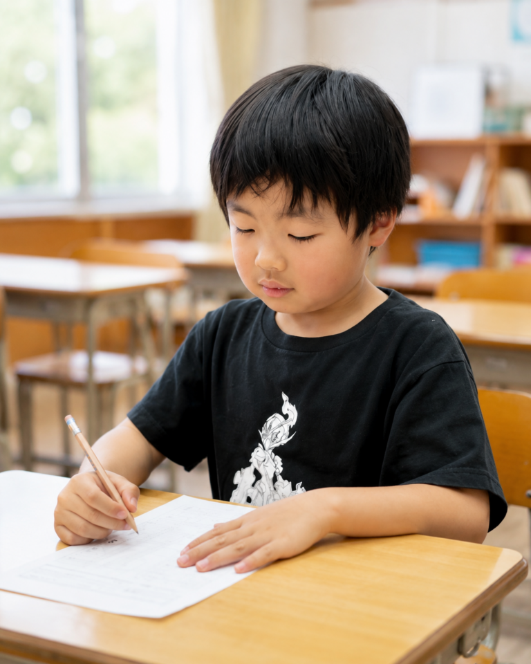 文字やことばを読み取り、自分の中で考えながら書き進める姿